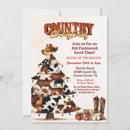 Pays Noël Invitation Occidentale (Devant)