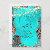 Pays Occidental Turquoise Couple douche Invitation (Devant)