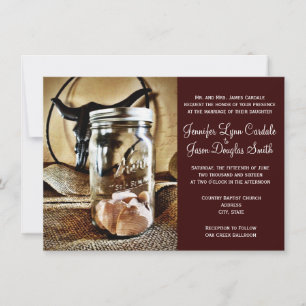 Pays Ouest Mason Jar Invitations de mariage