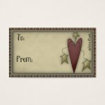 Pays Prim Heart - étiquette cadeau<br><div class="desc">ajoutez un peu de charme à vos forfaits... </div>