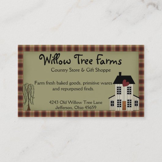 Pays primitif Carte de visite de style Ferme (Devant)