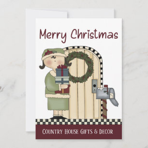 Pays primitif Noël Rustique Carte de Noël