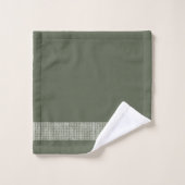 Pays primitif Olive Green Diamond Check Bordure (Gant de toilette)