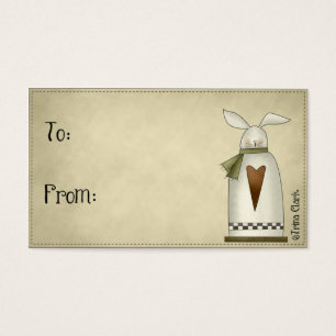 Pays Primitive Bunny Design Tags cadeaux