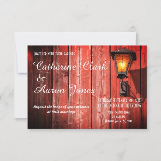 Pays Red Grange Mariage - Invitation (Devant)