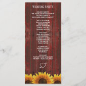 Pays Red Wood Rustic Sunflower Programmes de maria (Dos)