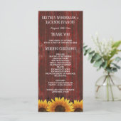 Pays Red Wood Rustic Sunflower Programmes de maria (Debout devant)