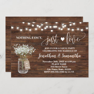 Pays Rien De Fancy Just Love Elopement Invitation