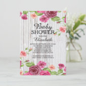 Pays Rose Roses Baby shower bois Invitation (Debout devant)