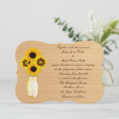 Pays Russe Jaune Mason Jar Faire-part de mariage (Debout devant)