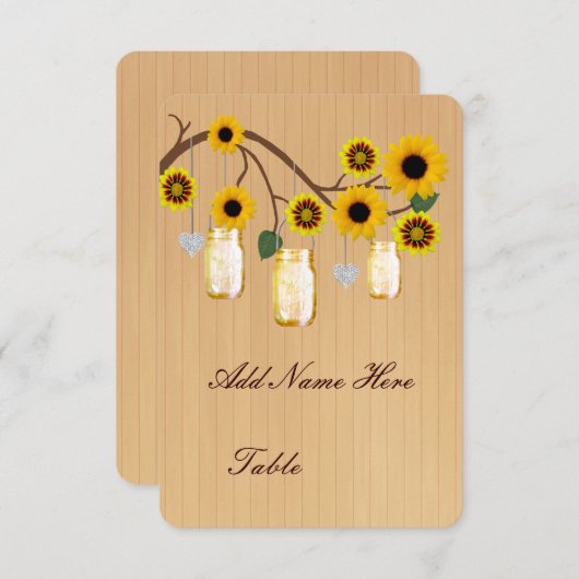 Pays Russe Jaune Mason Jarres Table Place Carte (Devant / Derrière)