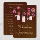 Pays Russe Mason Rose Faire-part de mariage de jar (Devant / Derrière)