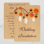 Pays Russe Orange Mason Jar Faire-part de mariage (Devant / Derrière)