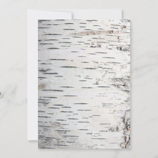 Pays Rustic Birch Tree Bark Mariage Invitations (Dos)