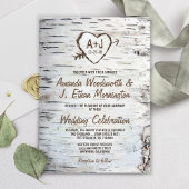 Pays Rustic Birch Tree Bark Mariage Invitations