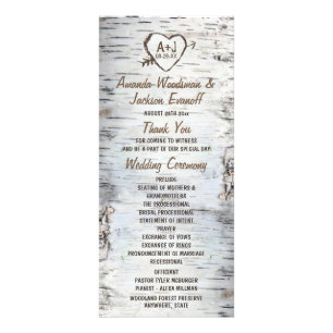 Pays Rustic Birch Tree Bark Programmes de mariage