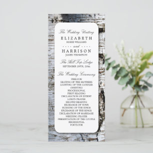 Pays Rustic Birch Tree Wedding Programme Modèle