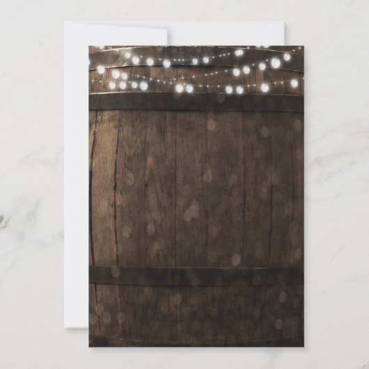 Pays Rustic Bois Barrel Invitations de mariage (Dos)