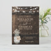 Pays Rustic Bois Barrel Invitations de mariage (Debout devant)
