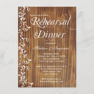 Pays Rustic Bois Rehearer Dîner Invitations