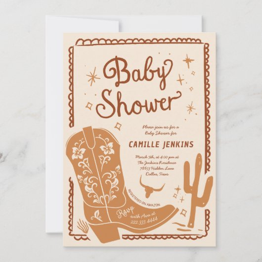 Pays Rustic Boy Baby shower Invitation (Devant)