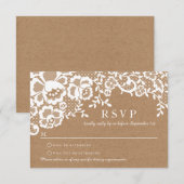 Pays Rustic Lace Wedding RSVP (Devant / Derrière)