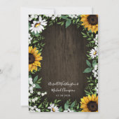 Pays Rustic Sunflower Daisy Invitations de mariage (Dos)
