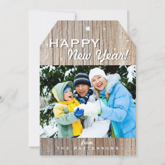 Pays Rustic Wood Bonne année Carte photo