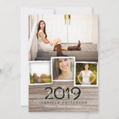 Pays Rustic Wood Graduation Invitation (Devant)