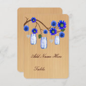 Pays Rustique Bleu Mason Jarres Table Place Carte (Devant / Derrière)