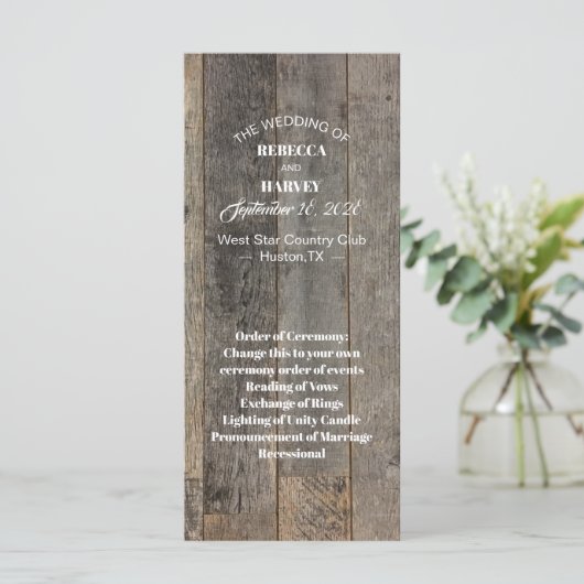 pays rustique boisé grange programmes de mariage (Debout devant)