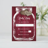 Pays rustique Bourgogne Mason Jar Wedding RSVP (Debout devant)