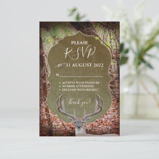 Pays rustique Deer Hunter Wedding RSVP (Debout devant)