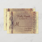 Pays Rustique Détresse Vintage Mariage RSVP (Devant / Derrière)