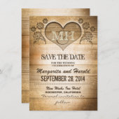 pays rustique en bois enregistrer les cartes datée (Devant / Derrière)