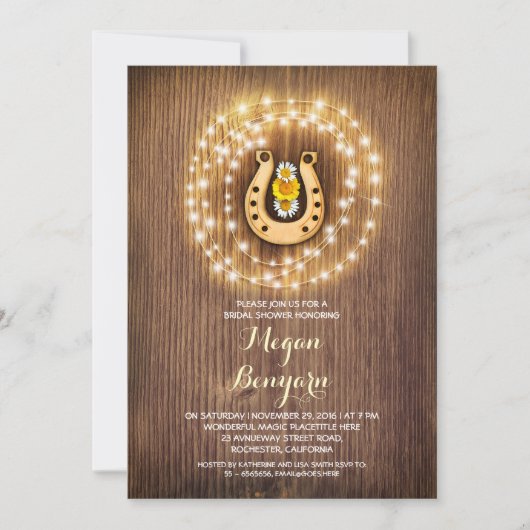 pays rustique et mignon invitations de douche nupt (Devant)