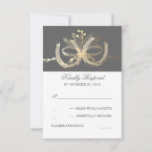 Pays rustique Horseshoes dorés Mariage RSVP (Devant)