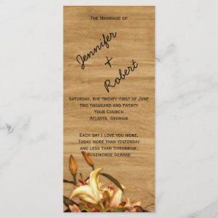 Pays rustique Lily Programme de mariage aquarelle
