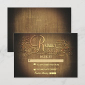 PAYS RUSTIQUE mariage de bois floral cartes RSVP (Devant / Derrière)