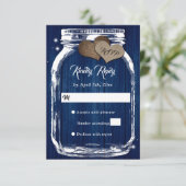 Pays rustique Marine Bleu Mason Jar Mariage RSVP (Debout devant)