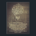 pays rustique mason jar faire-part de mariage flor<br><div class="desc">Bois rustique et l'amour coeur de faire-part de mariage de jarre en maçon avec diverses fleurs,  fleurs sauvages,  tournesols,  feuilles et coeur d'amour.</div>