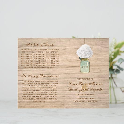 Pays Rustique Mason Jar Hydrangea Programme (Debout devant)