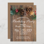 Pays rustique Noël Anniversaire Fête Invitation (Devant / Derrière)