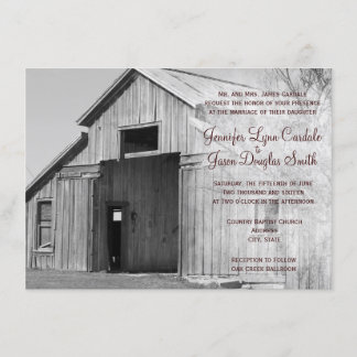 Pays Rustique Rural Grange Mariage Invitations