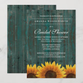 Pays Rustique Tournesol Bridal Invitations de douc (Devant / Derrière)