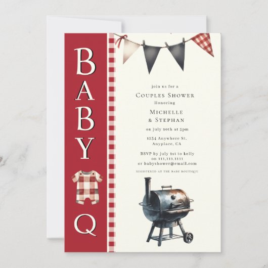 pays simple bébé q Baby shower Invitation (Devant)