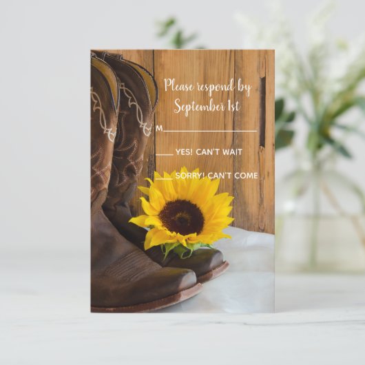 Pays Tournesol Occidental Mariage RSVP Réponse (Debout devant)