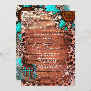 Pays Turquoise Bridesmaitres Luncheon Invitation