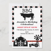 Pays Western Barbecue Anniversaire Invitation (Devant)