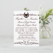 Pays Western Barbed Wire Wedding Invitations (Debout devant)